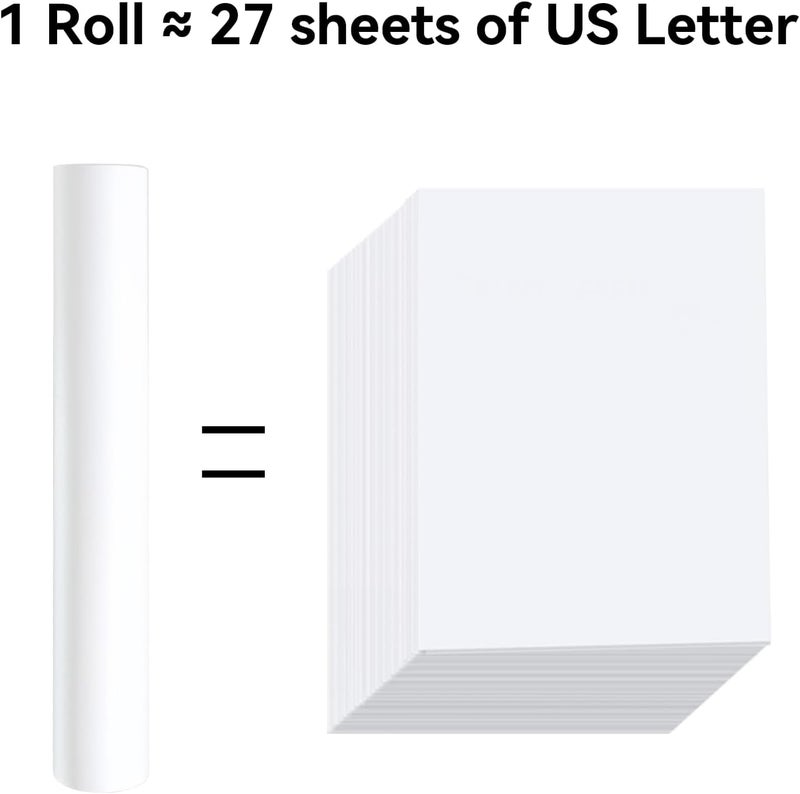 NYEAR 6 Rolls-162 Sheets US Letter Size Quick-dry Thermal Paper (8.5''x11'',7.6m long) for portable printer,thicker brighter and the font is clearer to make the printing quality better, (1 roll-27 Sheets) - Image 4